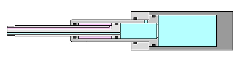 Double acting telescop cylinder