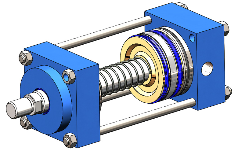 Pneumatic cylinders with spring returns