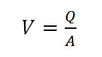 Mean velocity of the fluid calculation equation Mean velocity of the fluid calculation equation