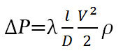 The Darcy-Weisbach equation for calculation the pressure drop The Darcy-Weisbach equation for calculation the pressure drop